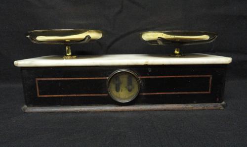 Marble Brass Oak Victorian Scale ~ Apothecary Culinary Scale ~ 1880