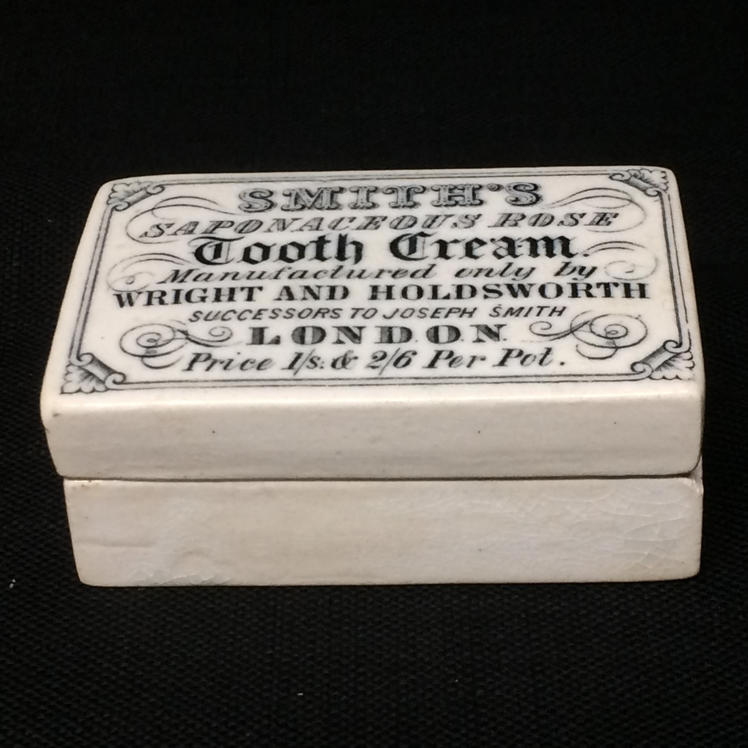 1880 Tooth Cream English Victorian Saponaceous Rose Pot