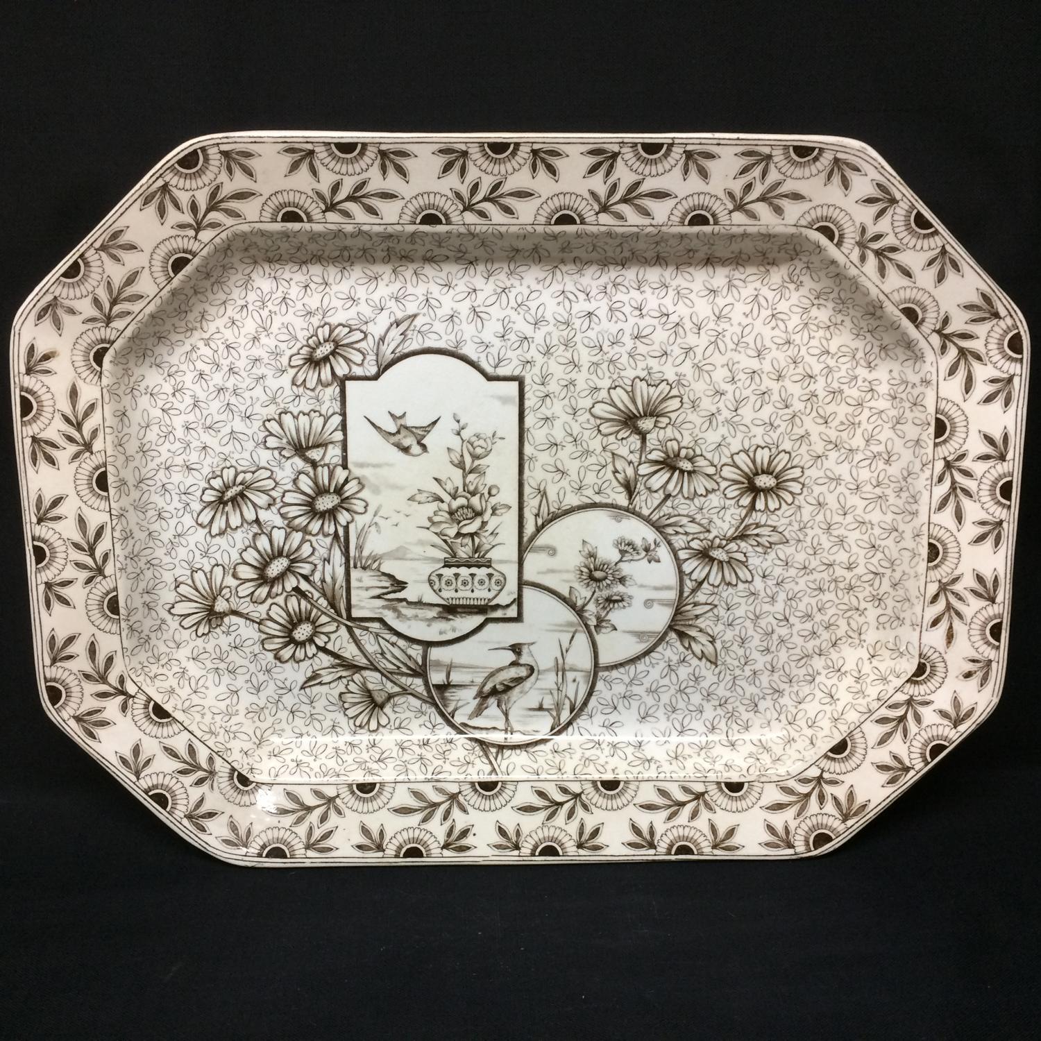1884 ~ Victorian Transferware Platter ~ Devonshire ~ Staffordshire