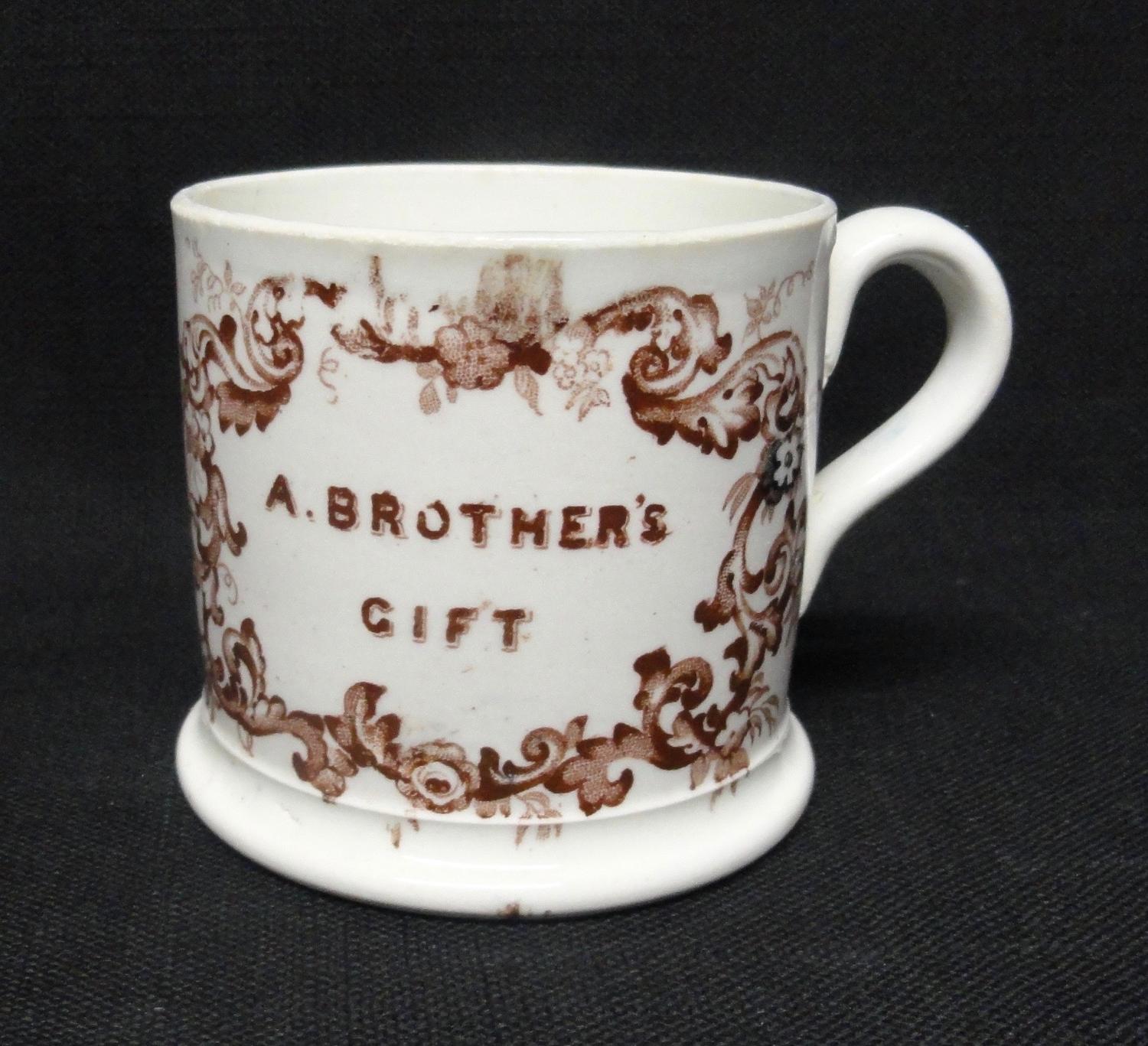 Pearlware Child's  Mug  ~  ANN ~ A BROTHER’S GIFT ~ 1830