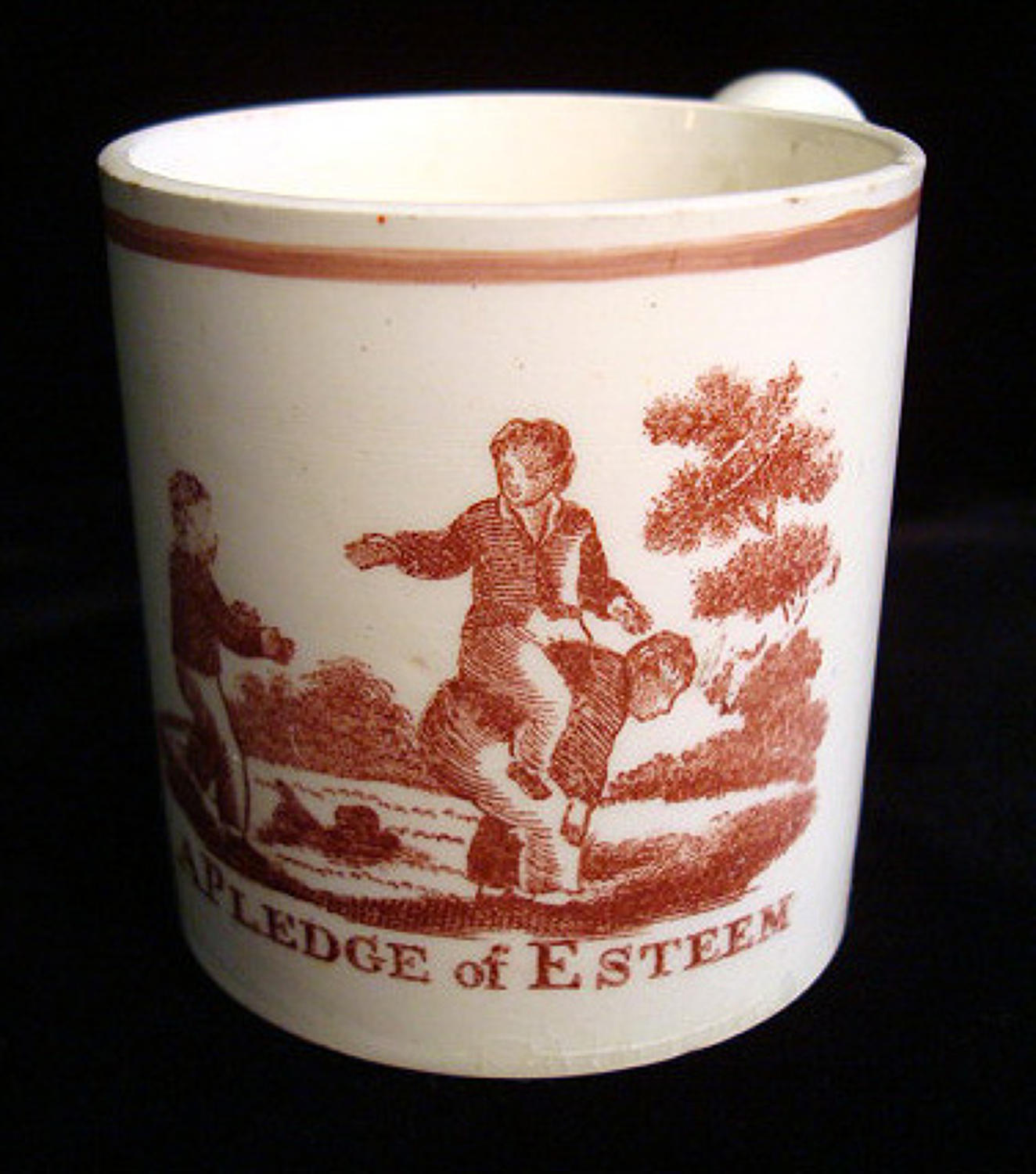 Creamware Child's Mug ~ A Pledge of Esteem 1820
