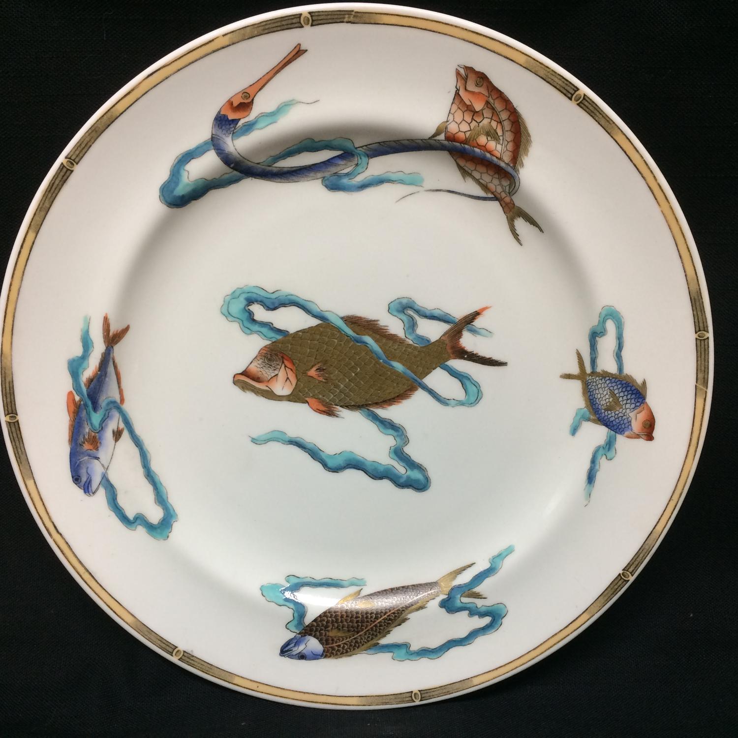 Royal Worcester Polychrome Plate ~ Rare Fish 1877
