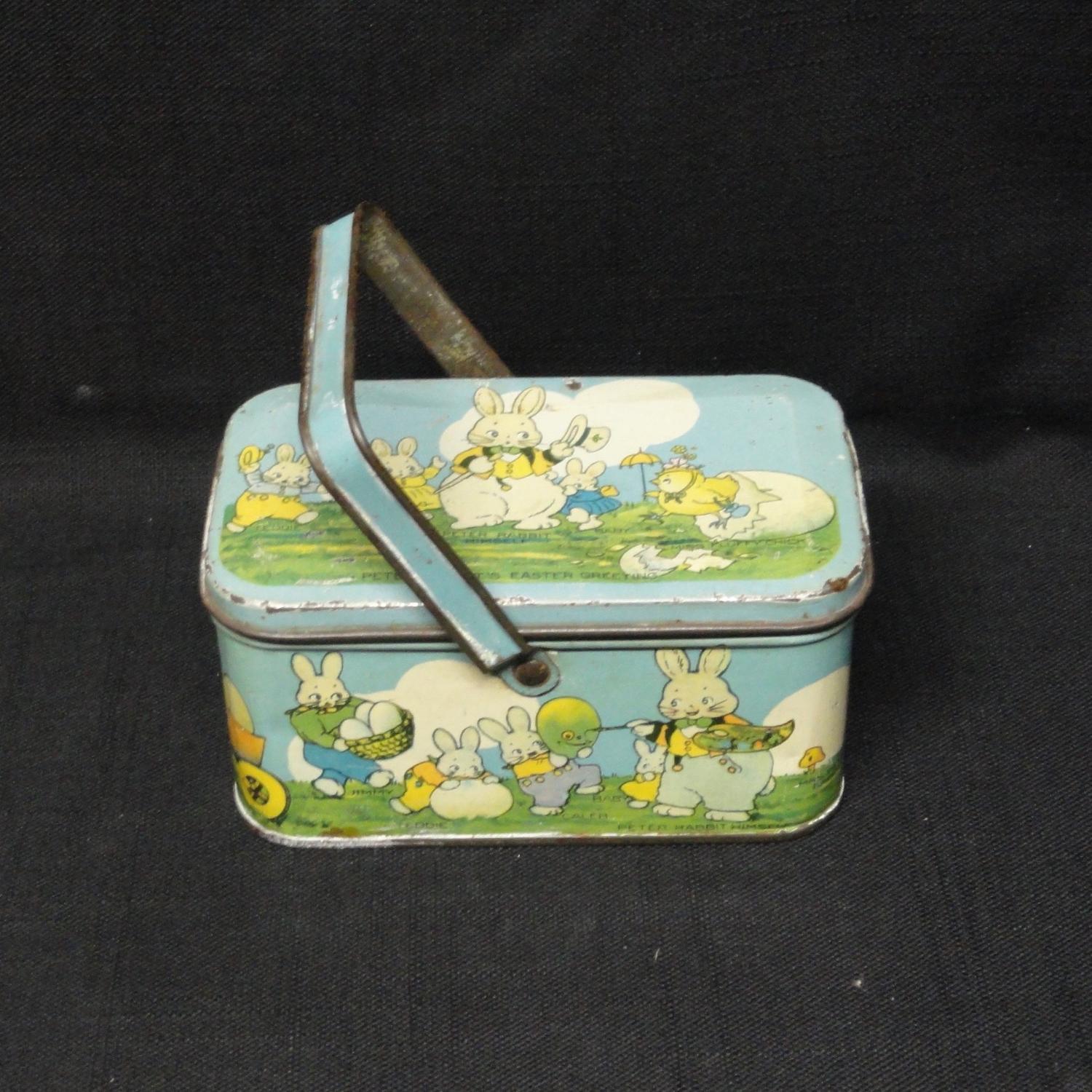 Peter Rabbit as Himself Tin Candy EASTER Lunch Box 1925