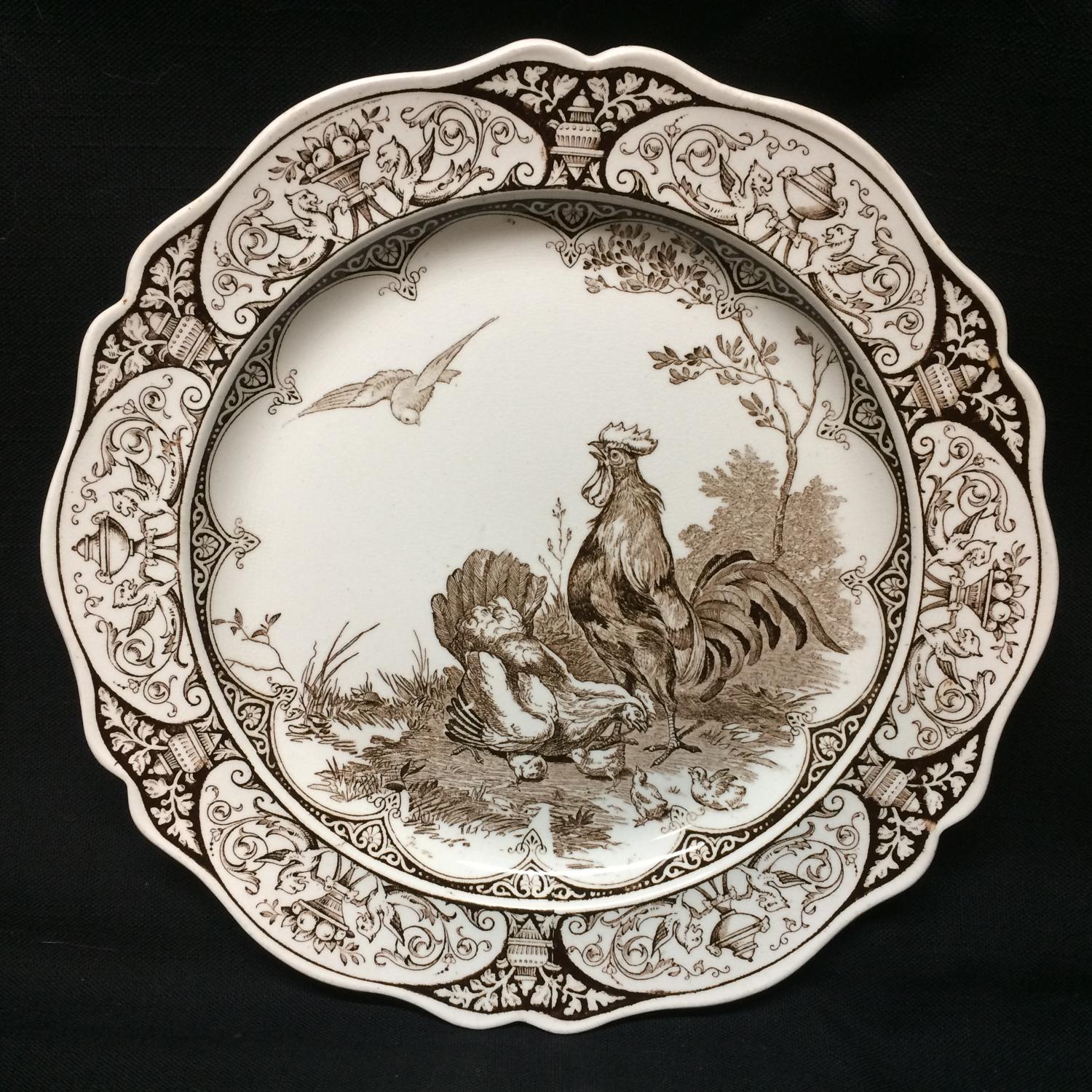 Wedgwood Rural Scenes CHICKENS Plate ~ 1877