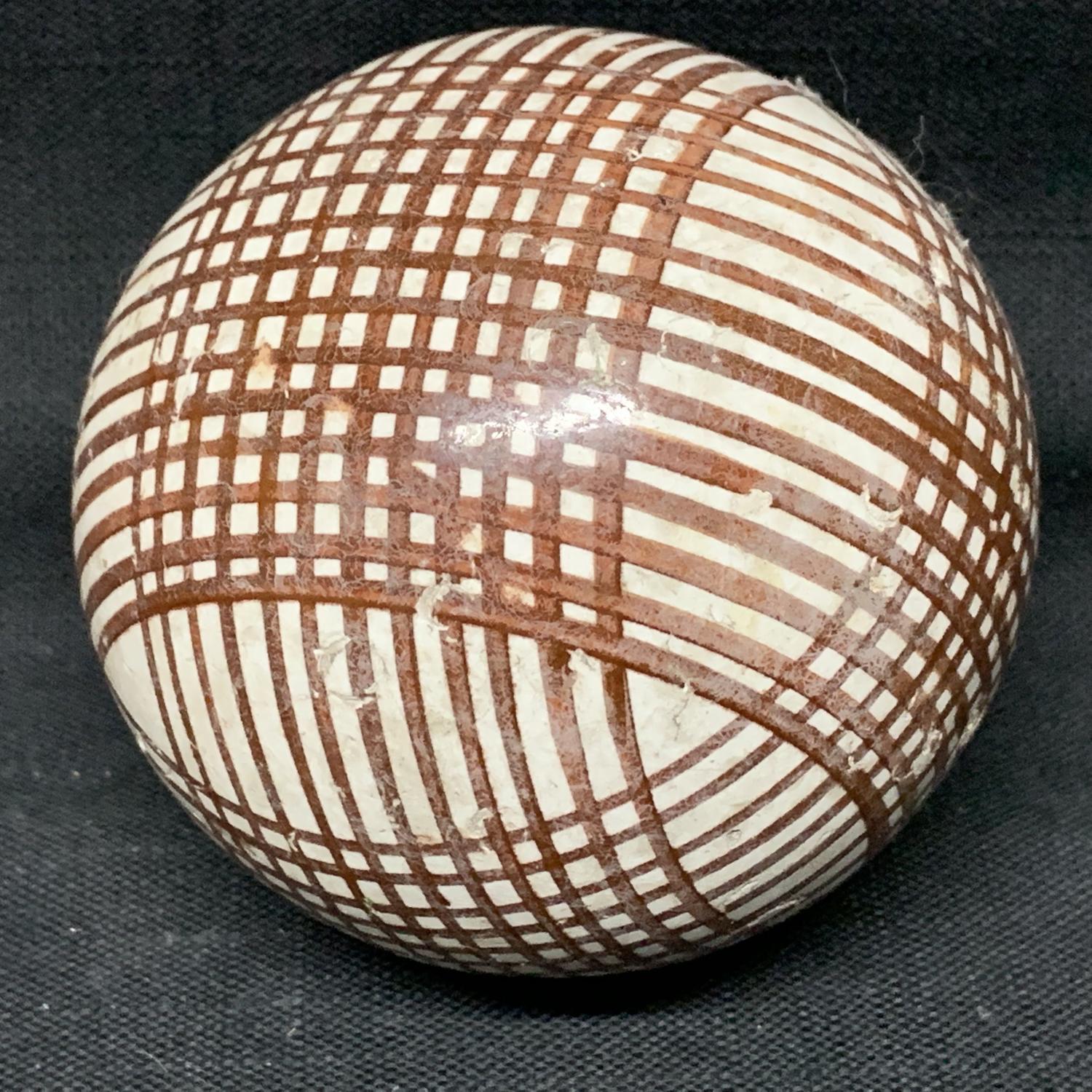 Victorian Ceramic Brown Striped Scottish Carpet Ball 1860