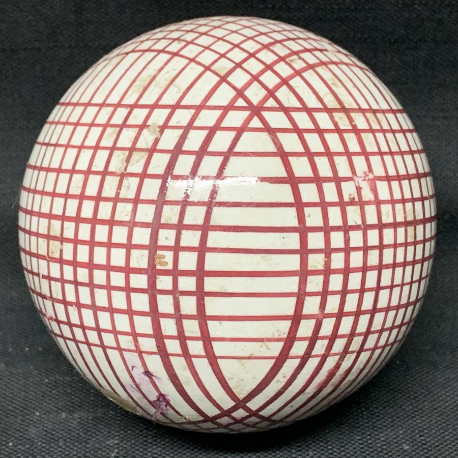 Victorian Ceramic Red Striped Scottish Carpet Ball 1860