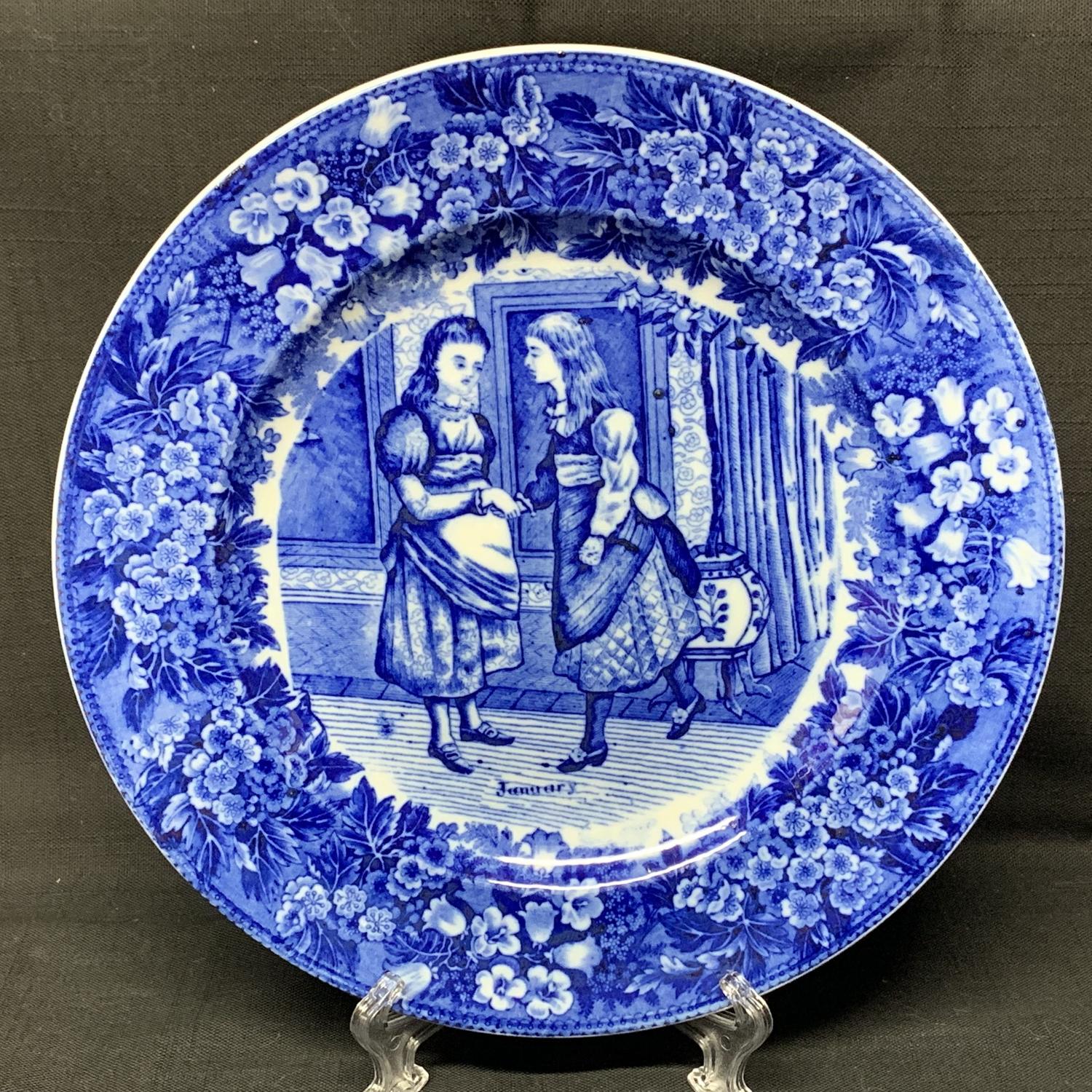 1898 ~ Wedgwood Months Plate ~ JANUARY ~ Girl Friends