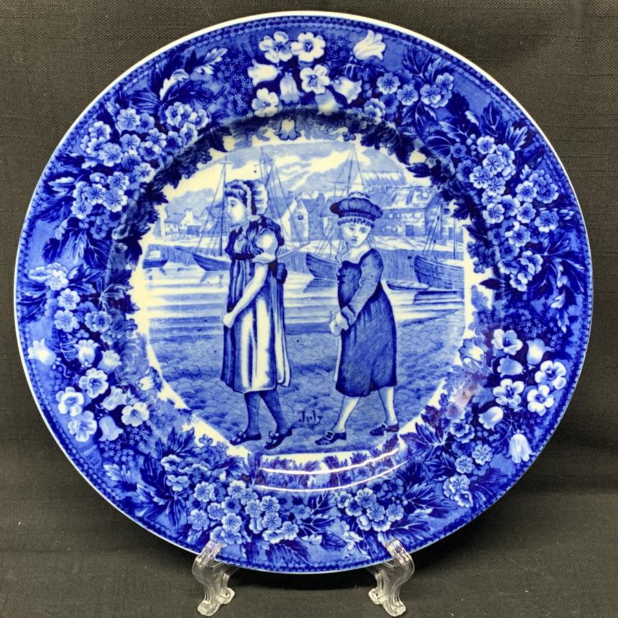 1898 ~ Wedgwood Months Plate ~ JULY ~ Ship Harbor
