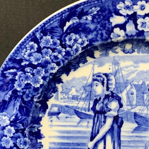 1898 ~ Wedgwood Months Plate ~ JULY ~ Ship Harbor