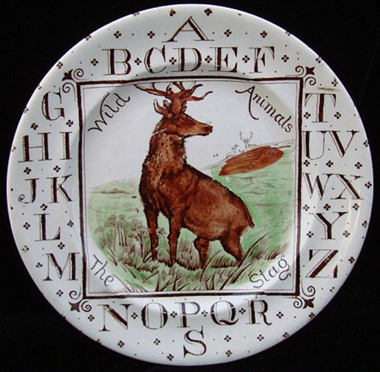 Child's ABC Plate ~ Wild Animals ~ The STAG 1880