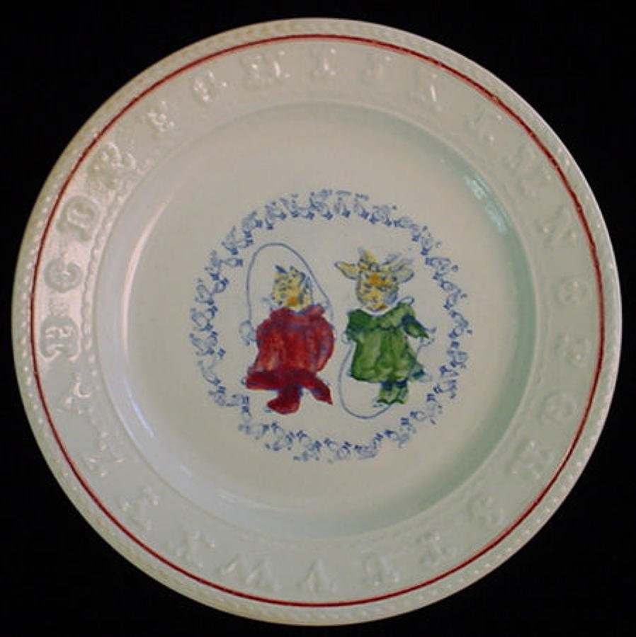 Rare Double ABC Plate ~ CATS Jumping Rope