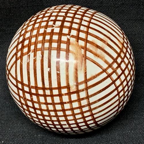 Victorian Brown Striped Scottish Carpet Ball 1860