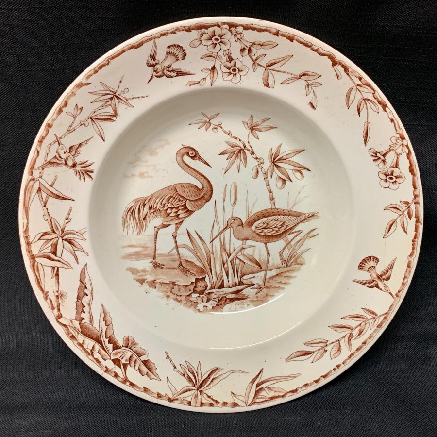 Staffordshire Aesthetic Transferware Soup Plate ~ INDUS 1885