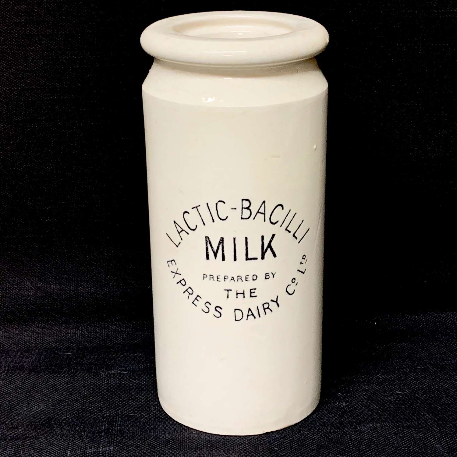 English Ironstone MILK Dairy Shop Crock Tub c1920