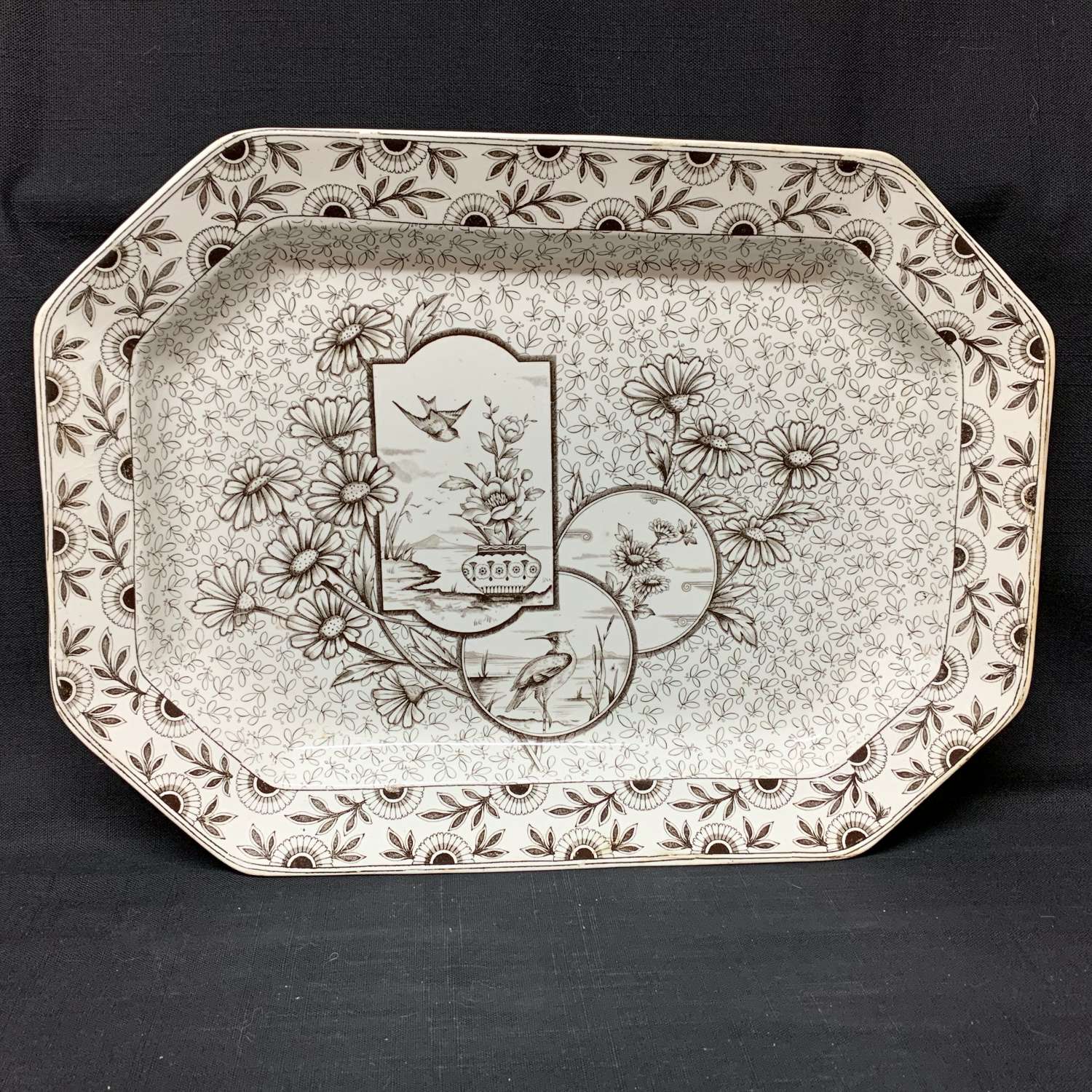 1884 ~ Victorian Transferware Platter ~ Devonshire ~ Staffordshire