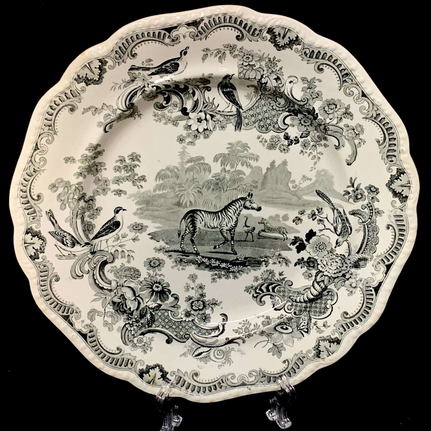 ZOOLOGICAL SKETCHES Staffordshire Plate ~ ZEBRA 1820