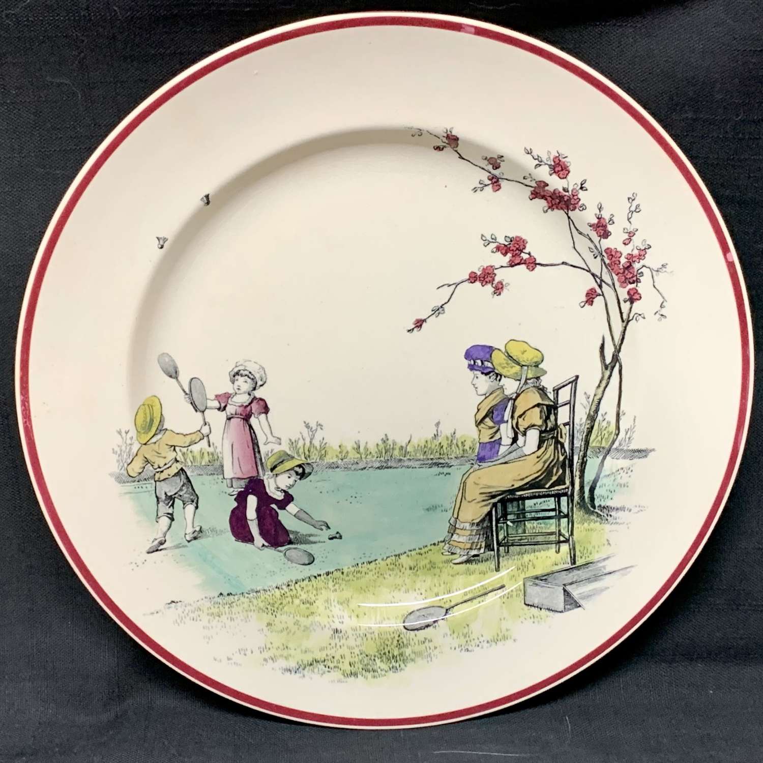 Kate Greenaway Pastime Brownfield Plate ~ 1883