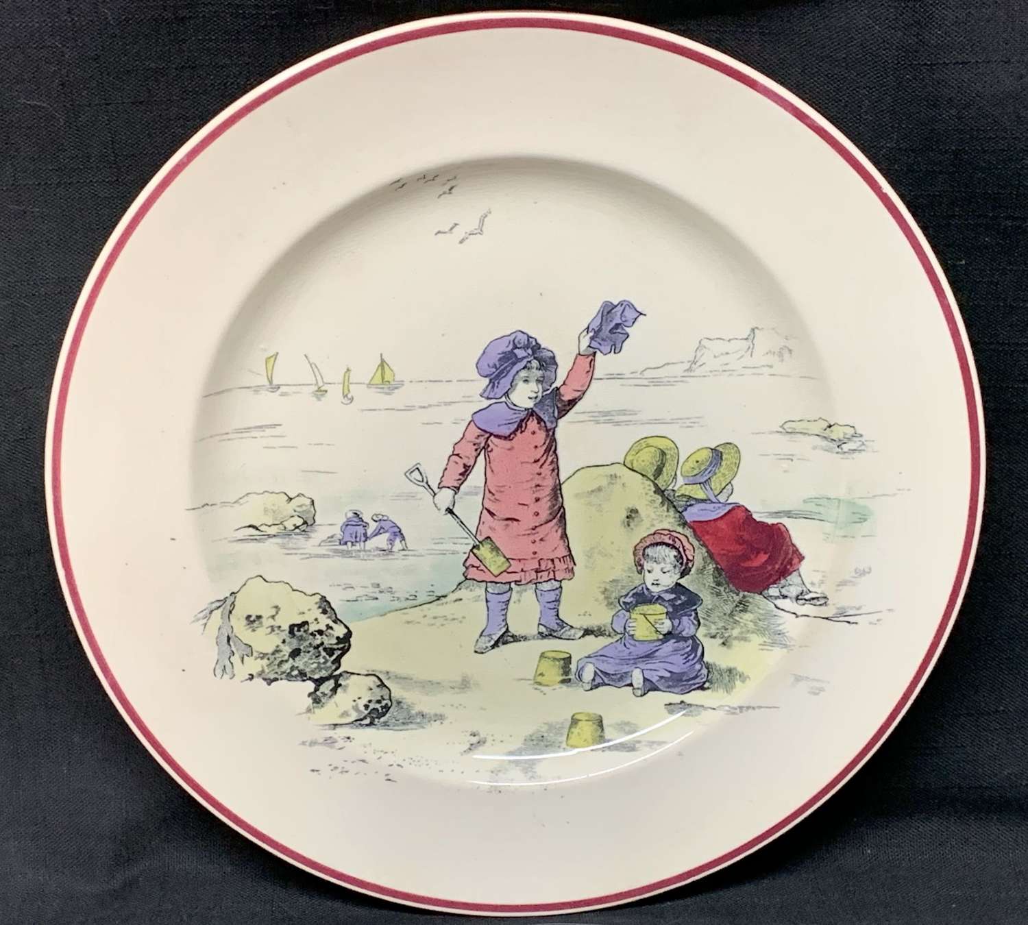 Kate Greenaway Pastime Brownfield Plate ~ 1883