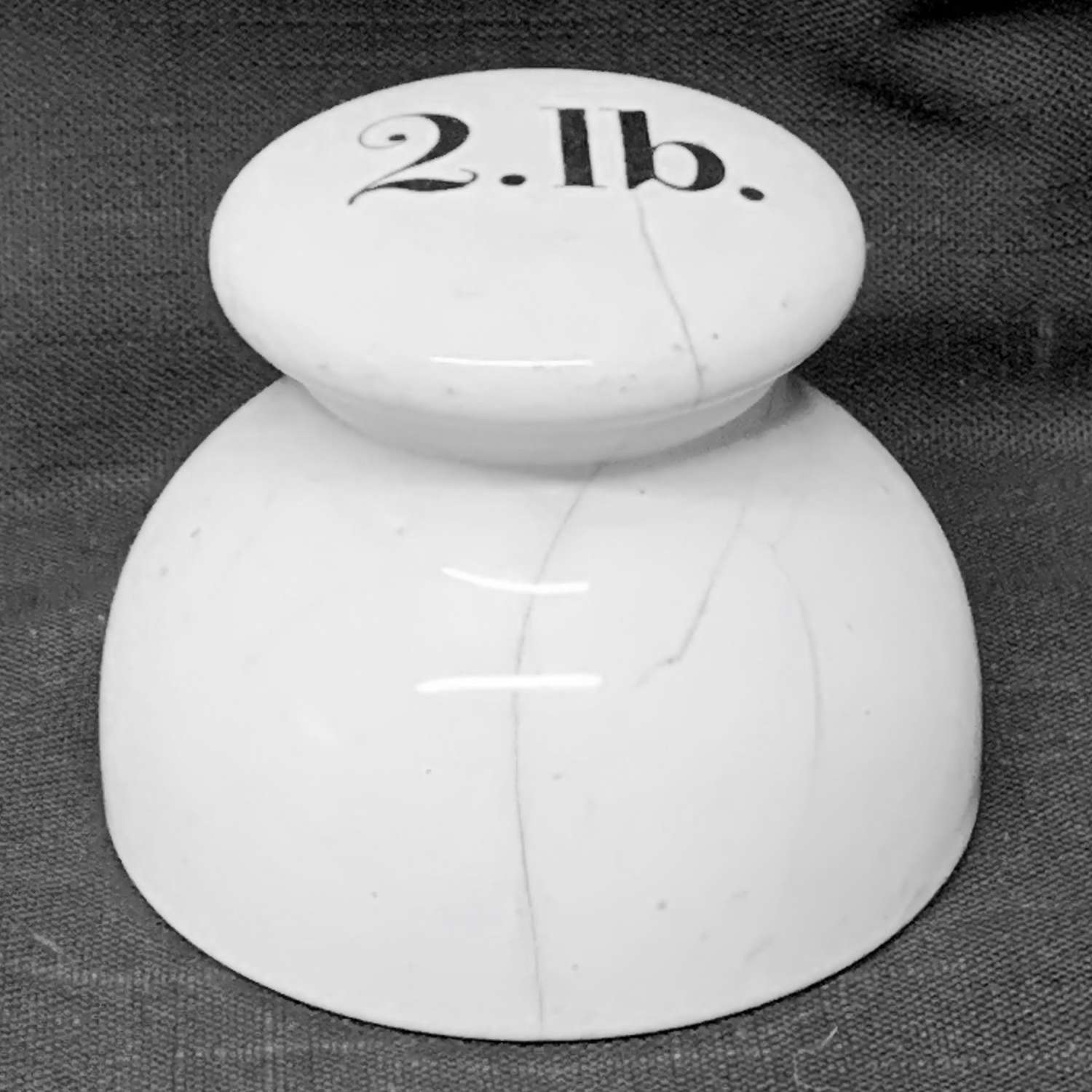Ictorian Ceramic Porcelain 2 Pound Scale Weight c1890