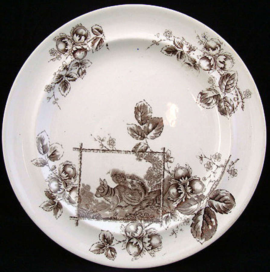 Arts and Crafts Aesthetic Plate ~ Squirrel 1880
