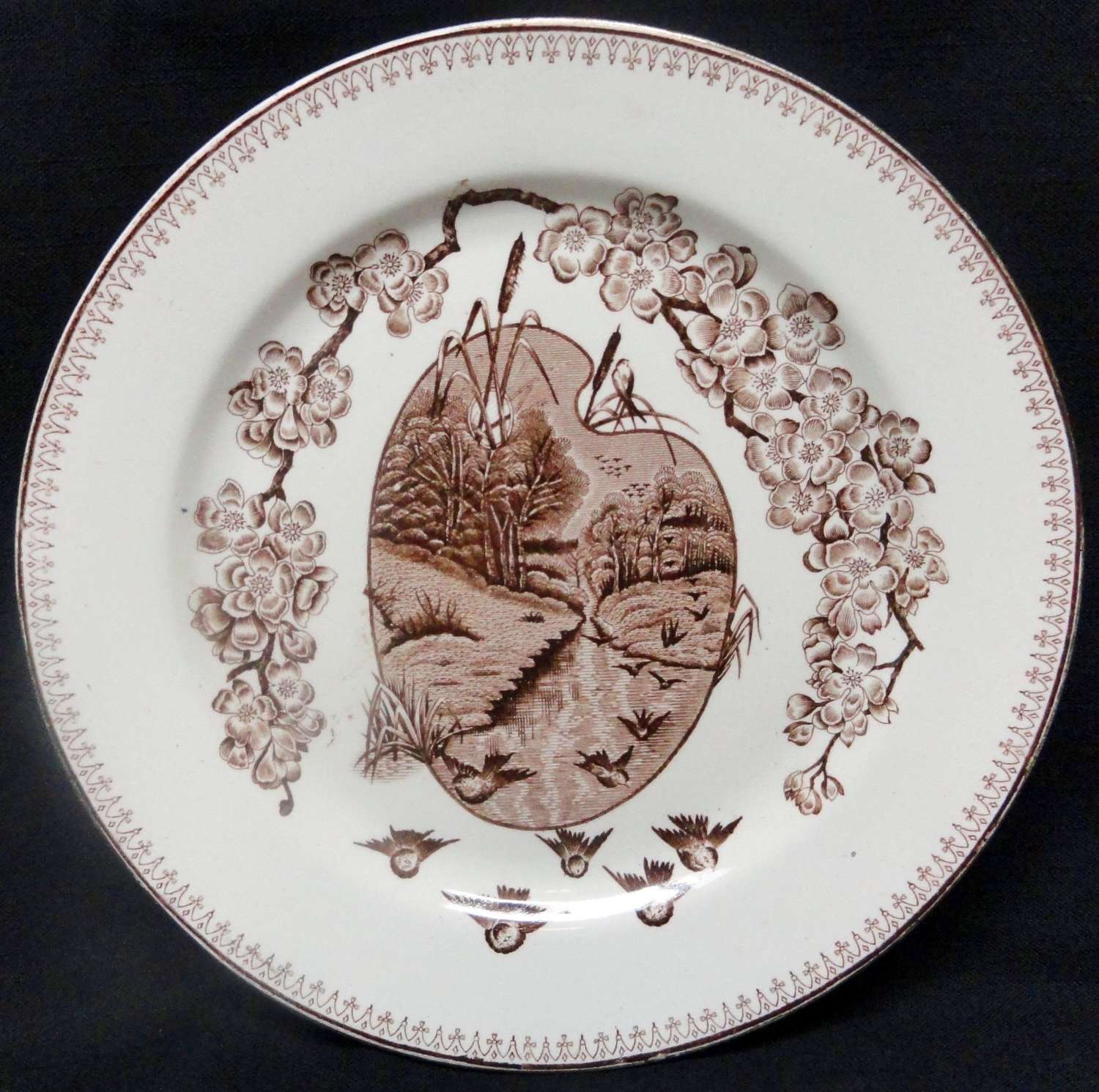 Fine Staffordshire SPRINGTIME Plate ~ 1880