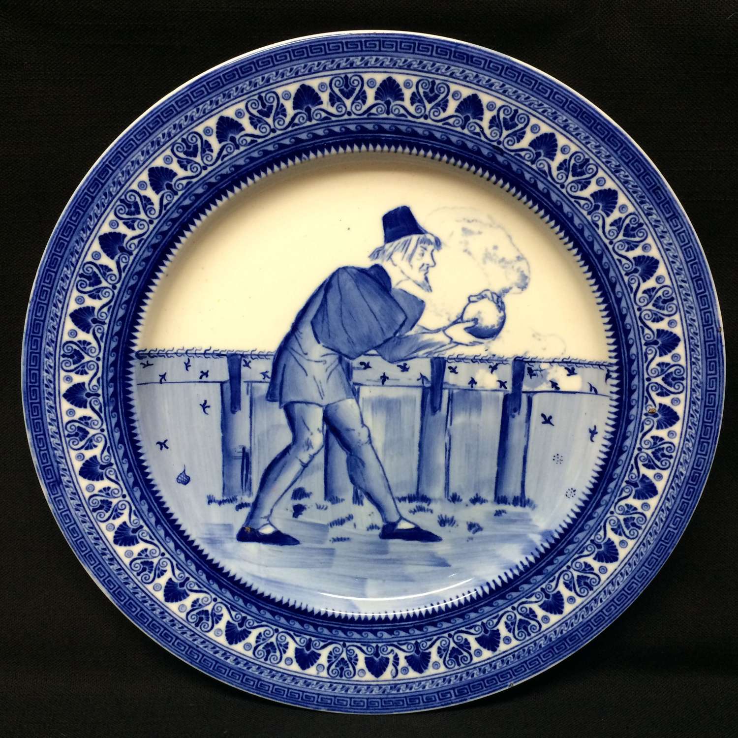 1900 ~ Rare Copeland Cabinet Plate ~ Lawn Bowling Bocci 1900