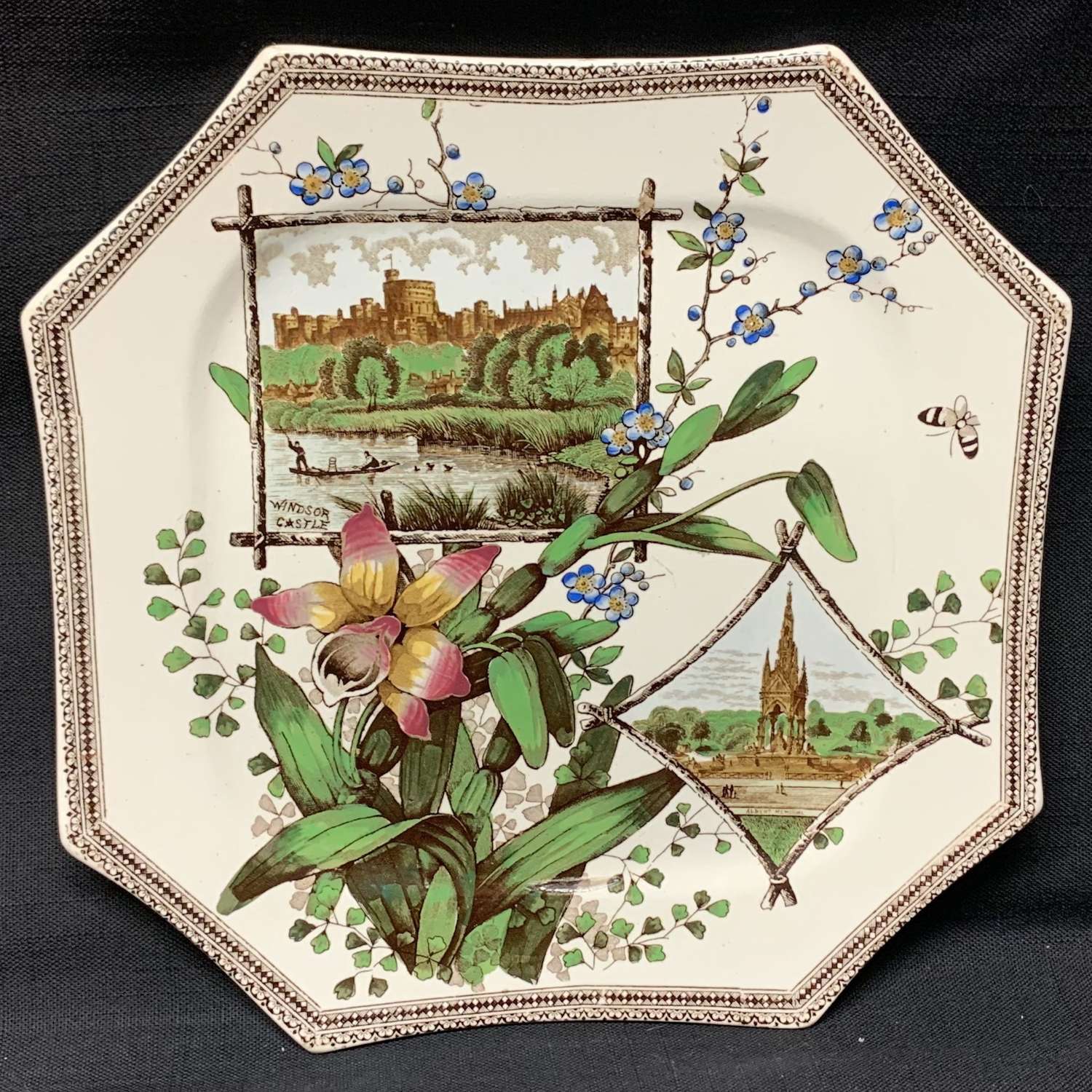 WORLD Transferware Plate ~ Windsor Castle 1884