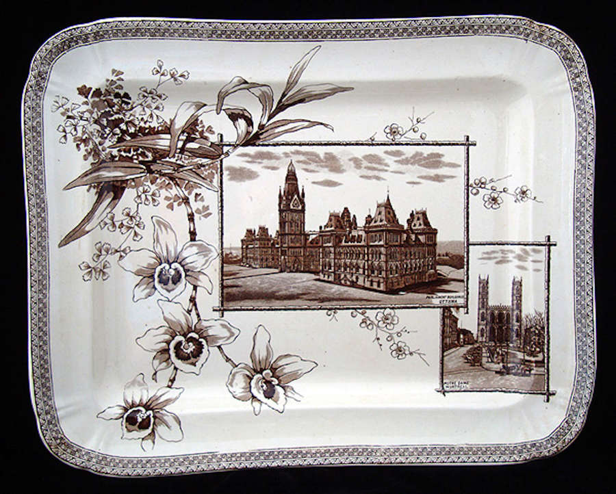 Large Canadian Historical Transferware Platter ~ Montreal / Ottawa 188