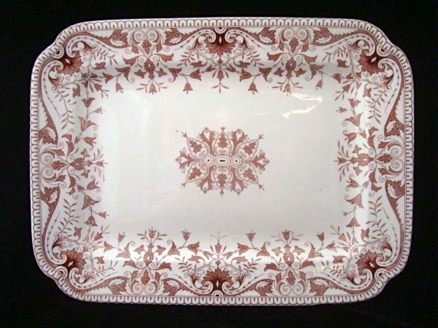 1885 Large Staffordshire Aesthetic Movement Platter ~ TOURNAY 1885