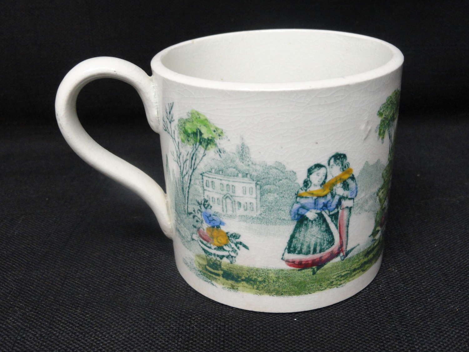 Pearlware Child's  Mug ~ YOUNG LOVERS 1840