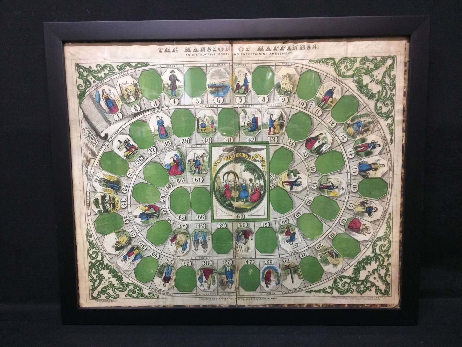 Framed HISTORICAL Original Game Board ~ Mansion 1864
