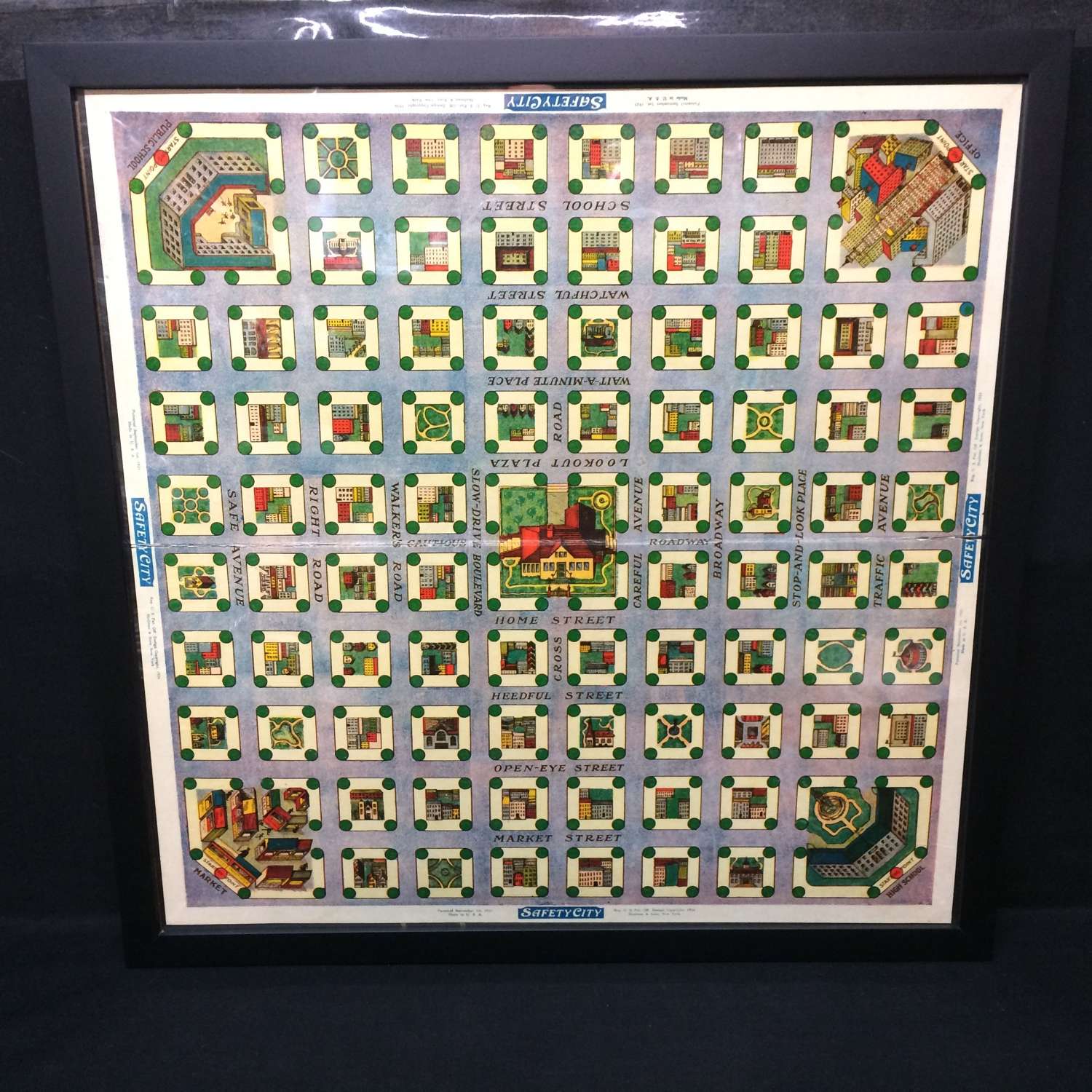 Framed Early Game Board ~ SAFETY CITY 1925