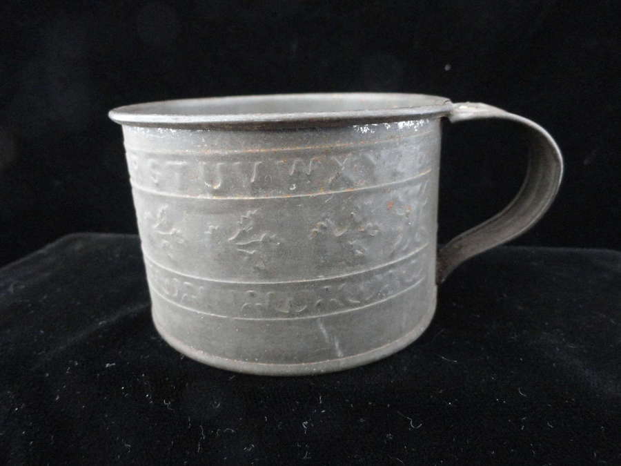 Rare Larger Size Civil War Tin Mug ~ ALPHABET 1860