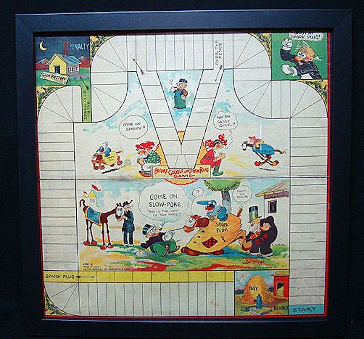 Framed Game Board ~ Google and SPARK PLUG 1923