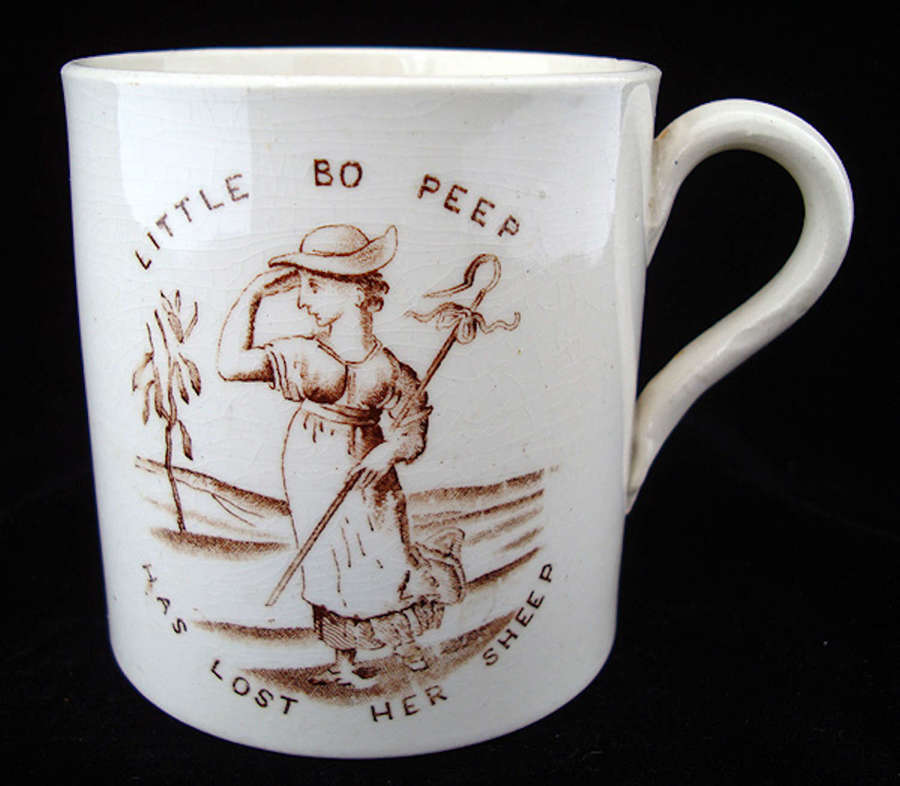 RARE Nursery Mug ~ Cinderella + Little Bo Peep Nursery Rhymes 1850