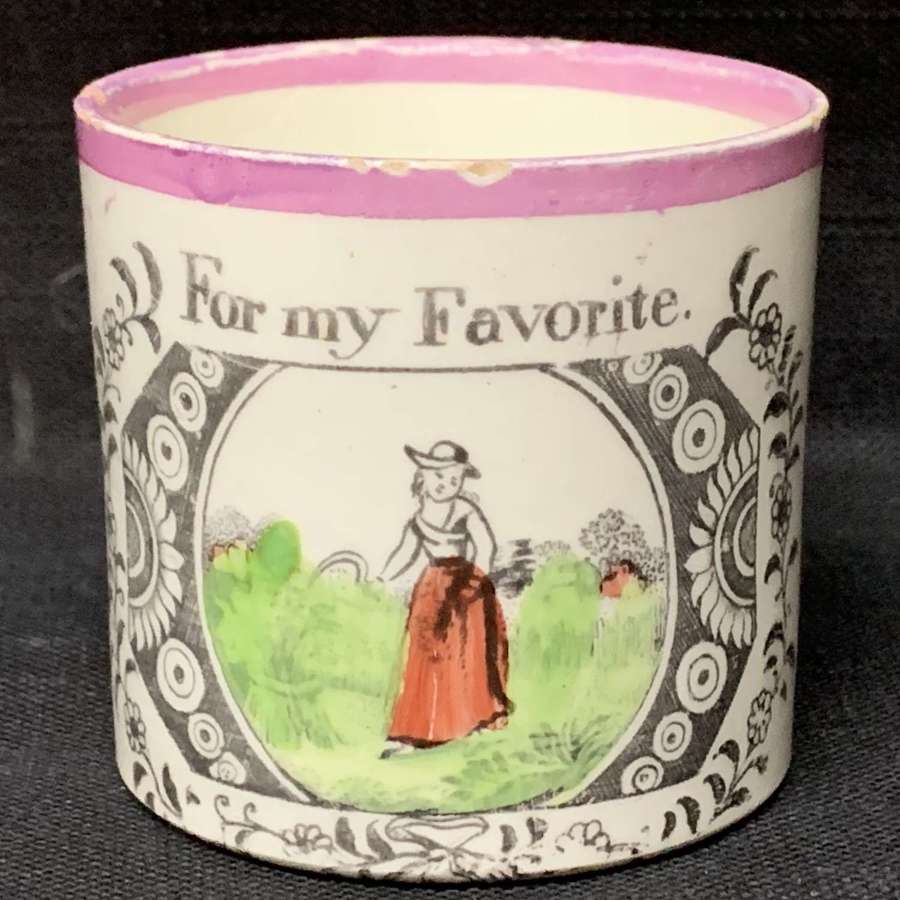 Child's Creamware Mug ~ For My Favorite 1820
