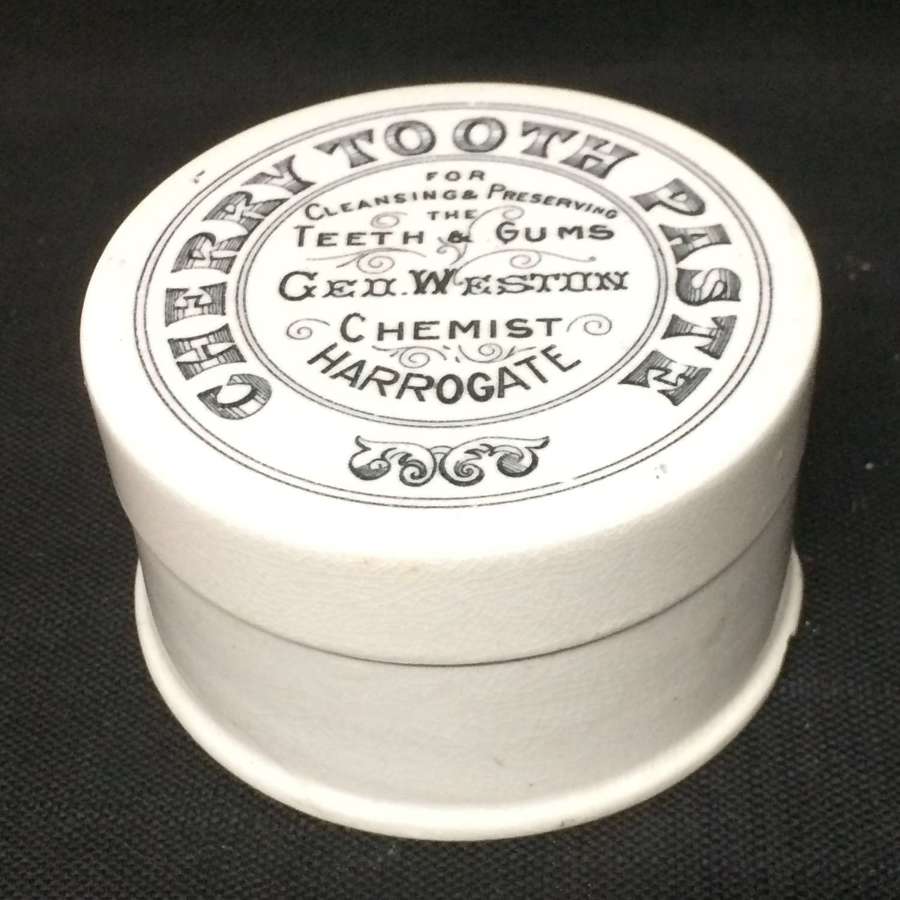 1885 ~ Quack Medicine Victorian CHERRY Tooth Paste Pot