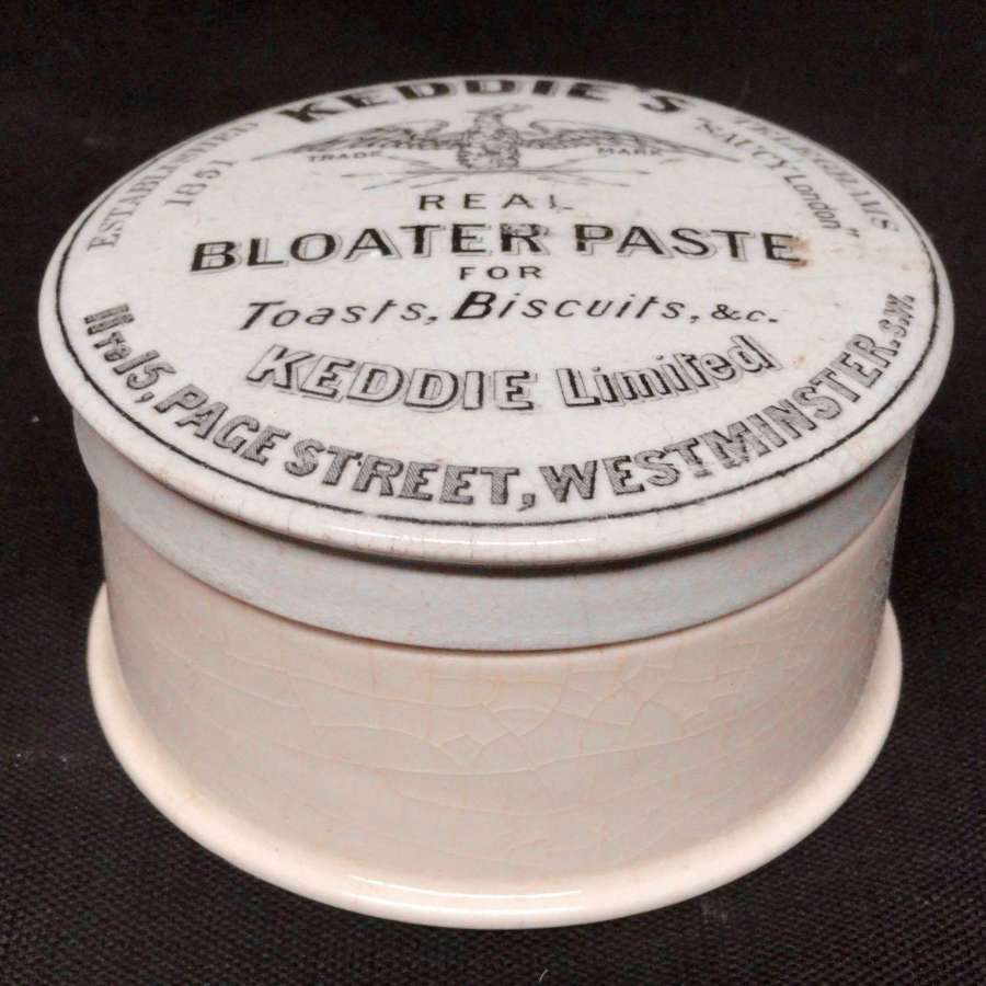 Victorian Transferware BLOATER PASTE Pot and Lid ~ 1885