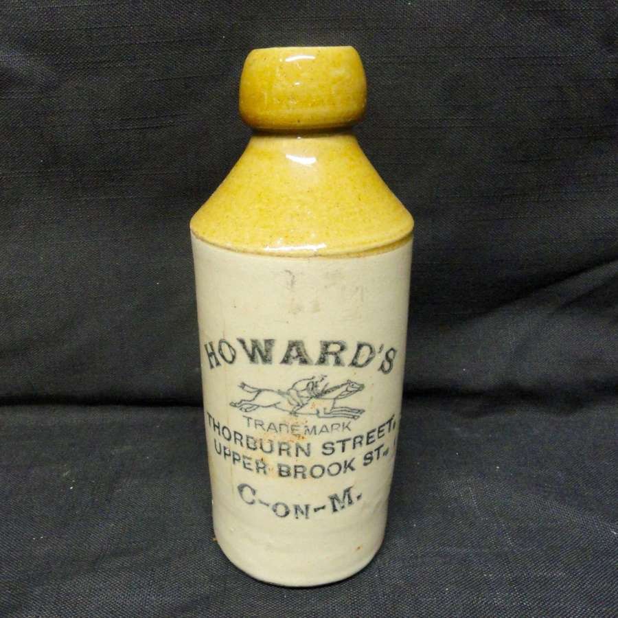 Howard’s Ginger Beer Stoneware ~ Race Horse ~ 1890