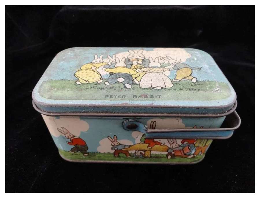 Peter Rabbit Tin Candy Lunch Box 1925