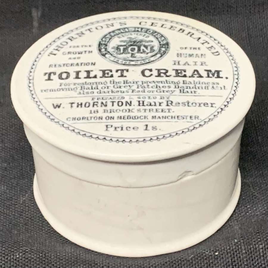 Toilet Cream Quack Medicine Snake Oil Antique Pot Lid 1885