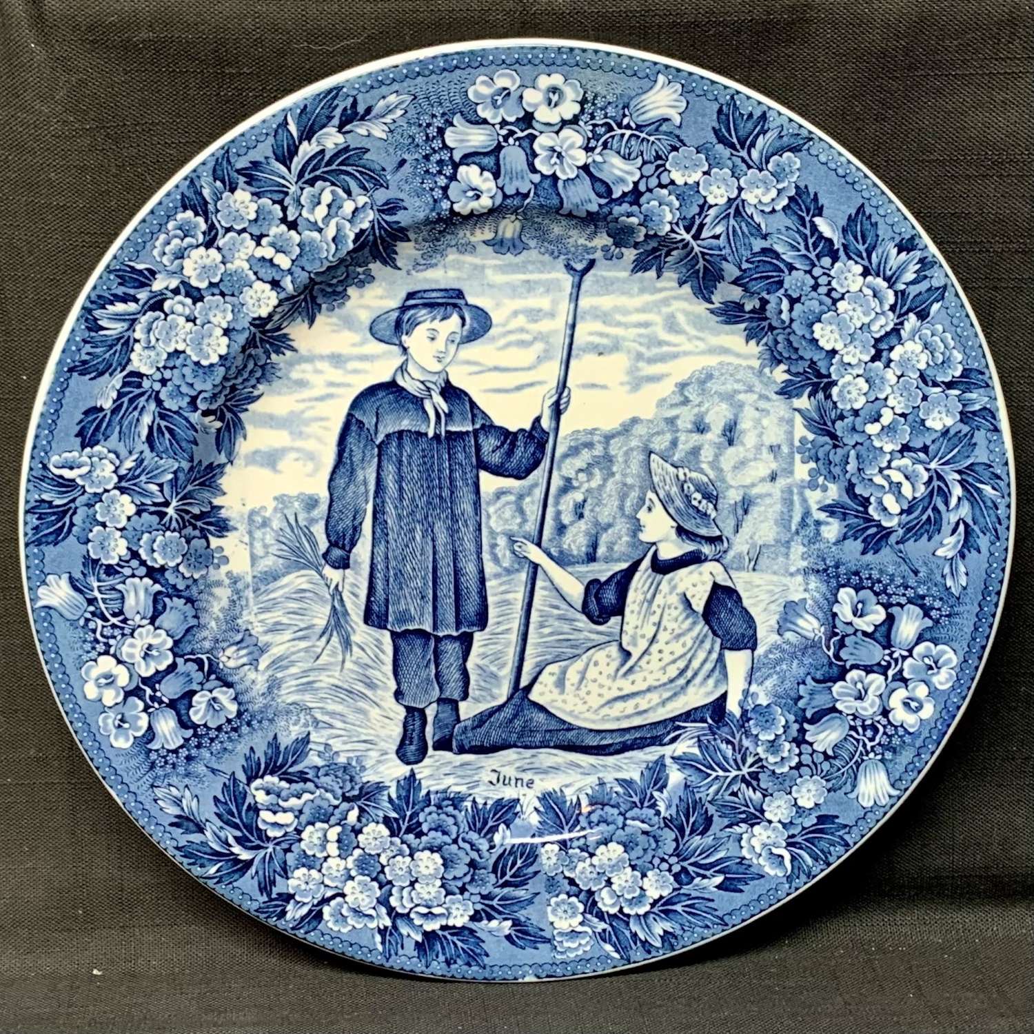 1898 ~ Wedgwood Months Plate ~ JUNE ~ Make Hay