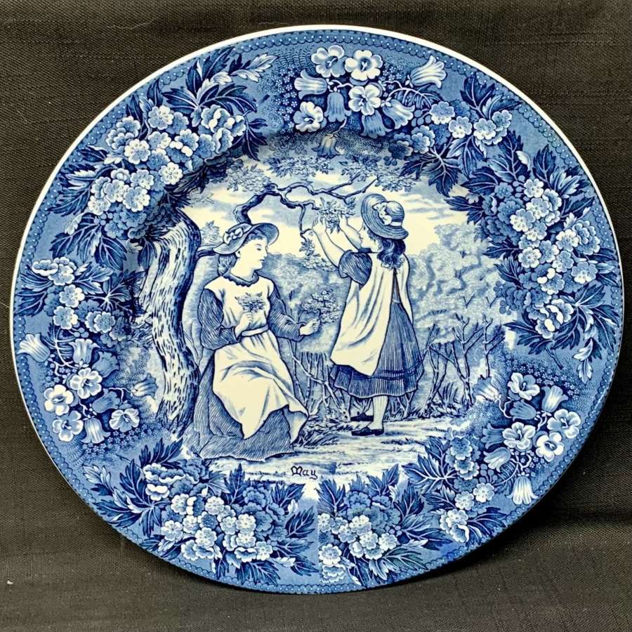 1898 ~ Wedgwood Months Plate ~ MAY ~ Ship Harbor
