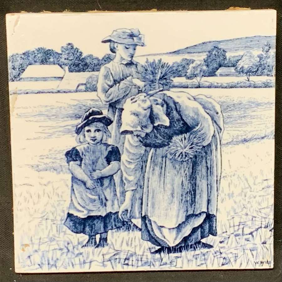 William Wise Country Life Tile ~ Collecting Seed 1879