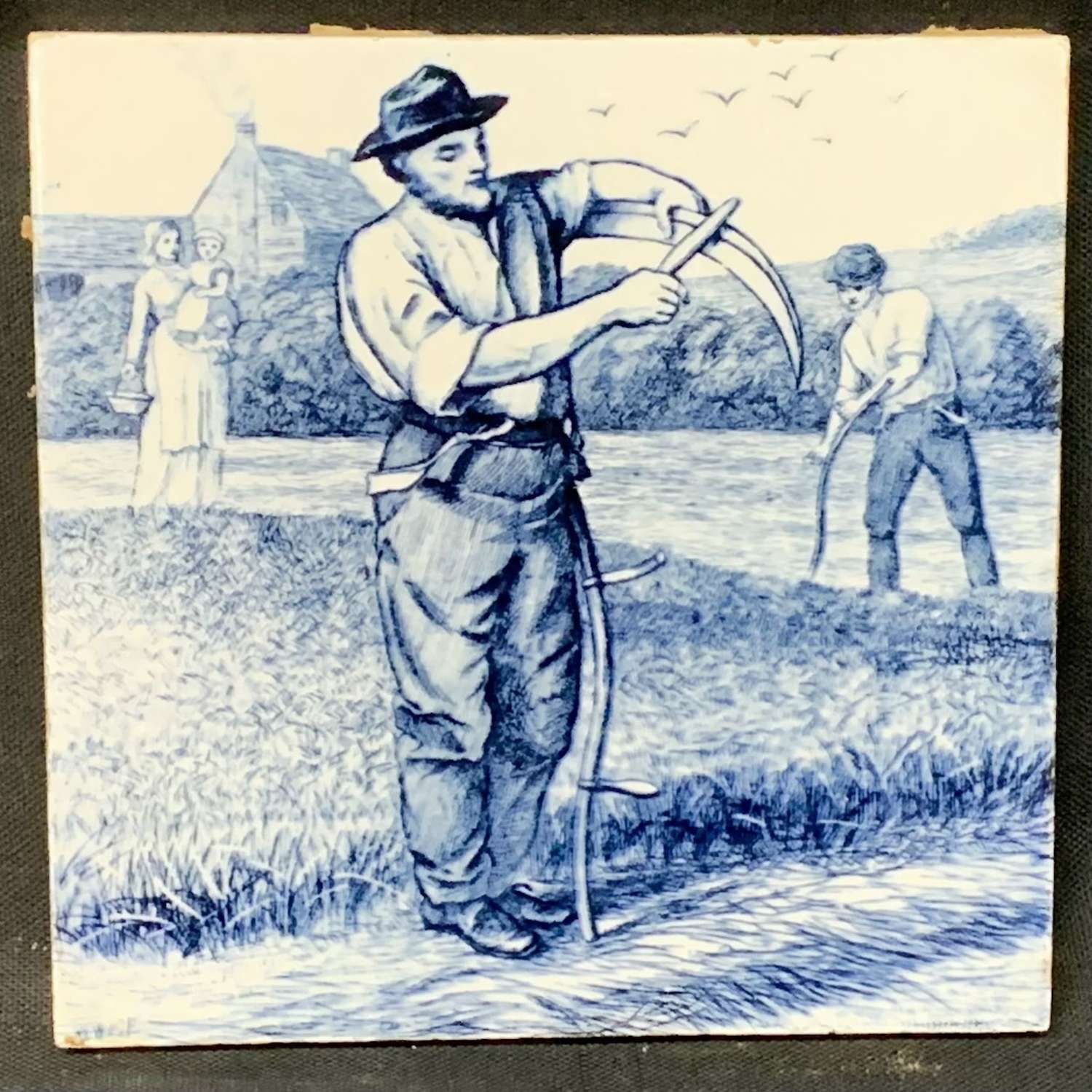 Wm Wise Country Life Tile ~ Cutting Hay 1882