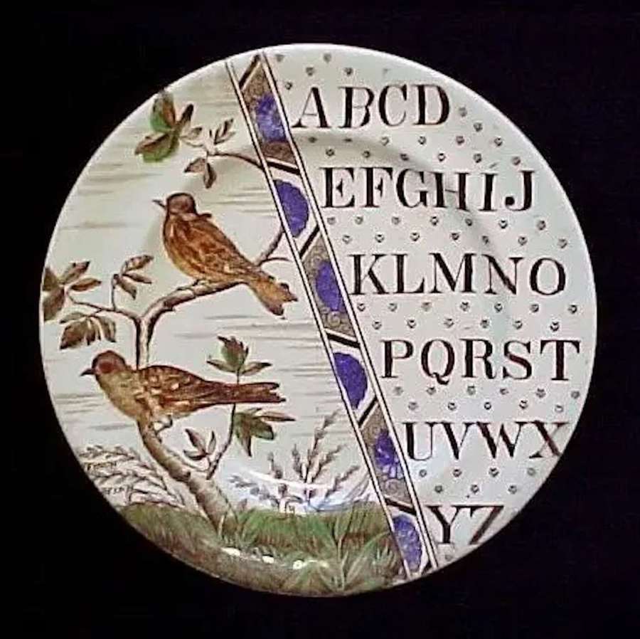 ABC Plate ~ Haffinch & Goldfinch ~ 1880