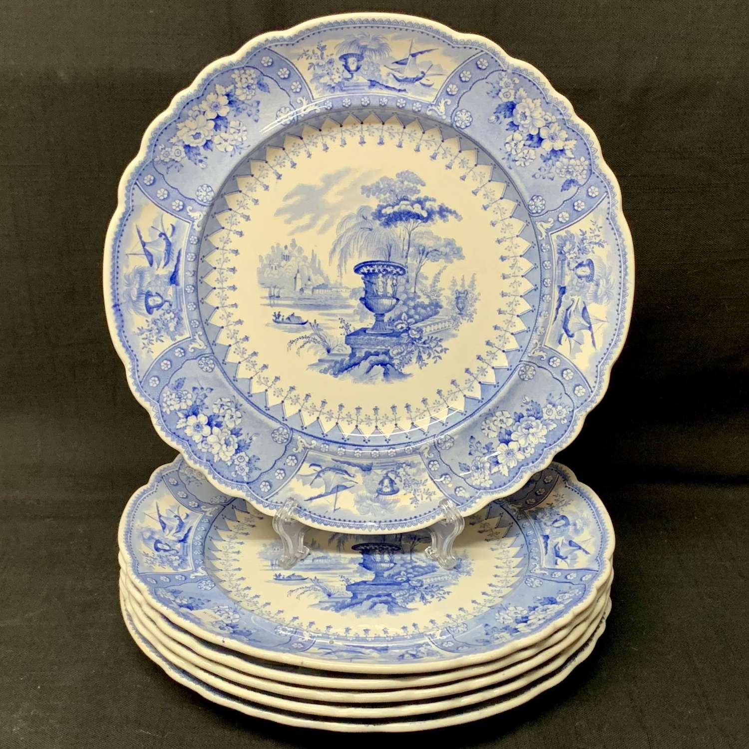 Blue Staffordshire Large Transferware Plate ~ CANOVA 1840 6 available