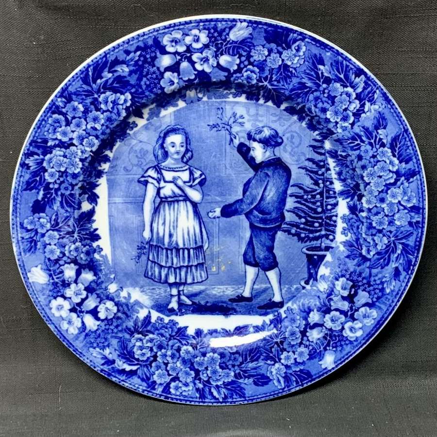 1898 ~ Wedgwood Months Plate ~ DECEMBER Mistletoe