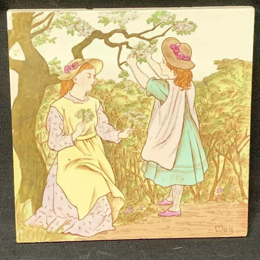 Tile ~ Antique Wedgwood Months ~ MAY 1879