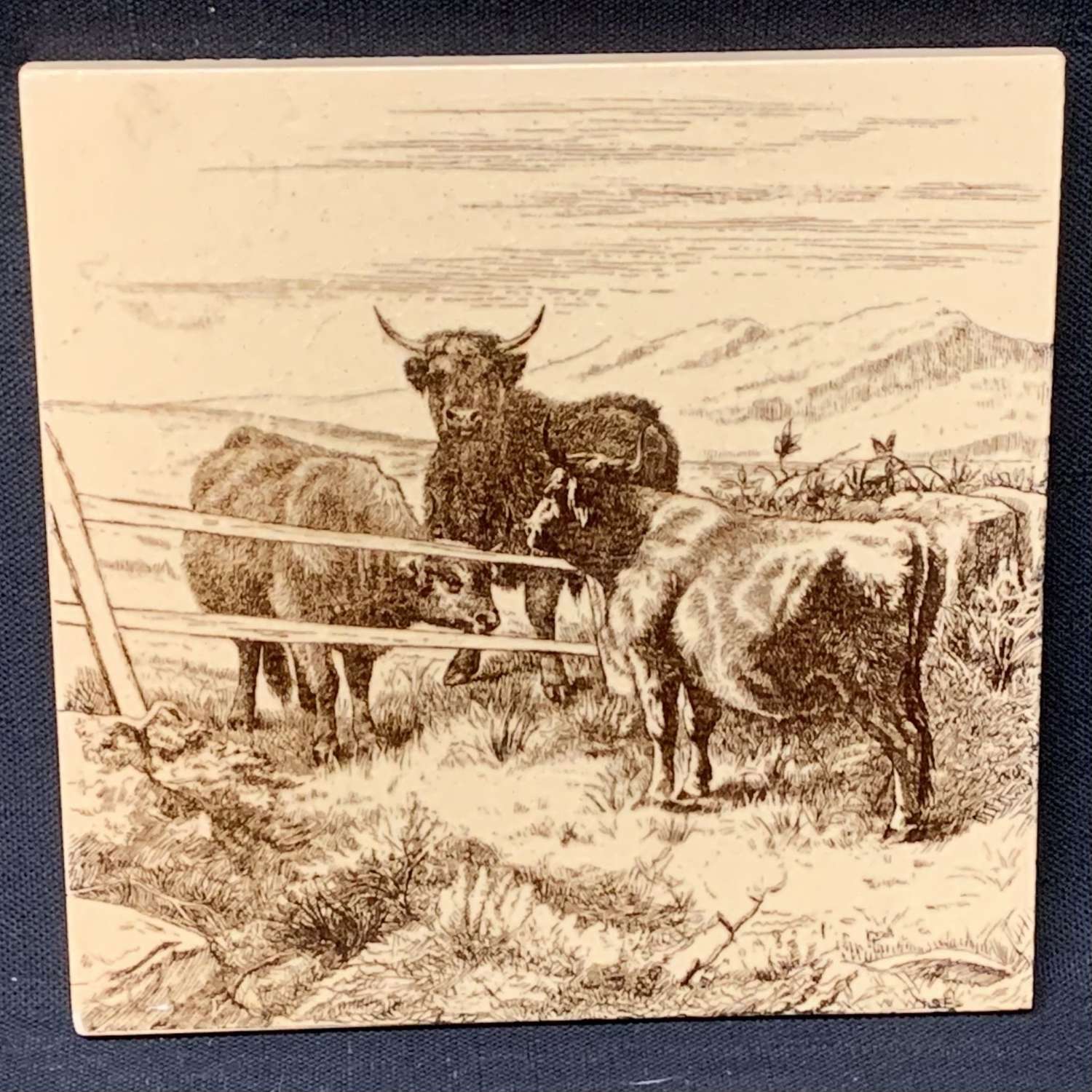 William Wise Farm Animals ~ Cows ~ Tile 1879